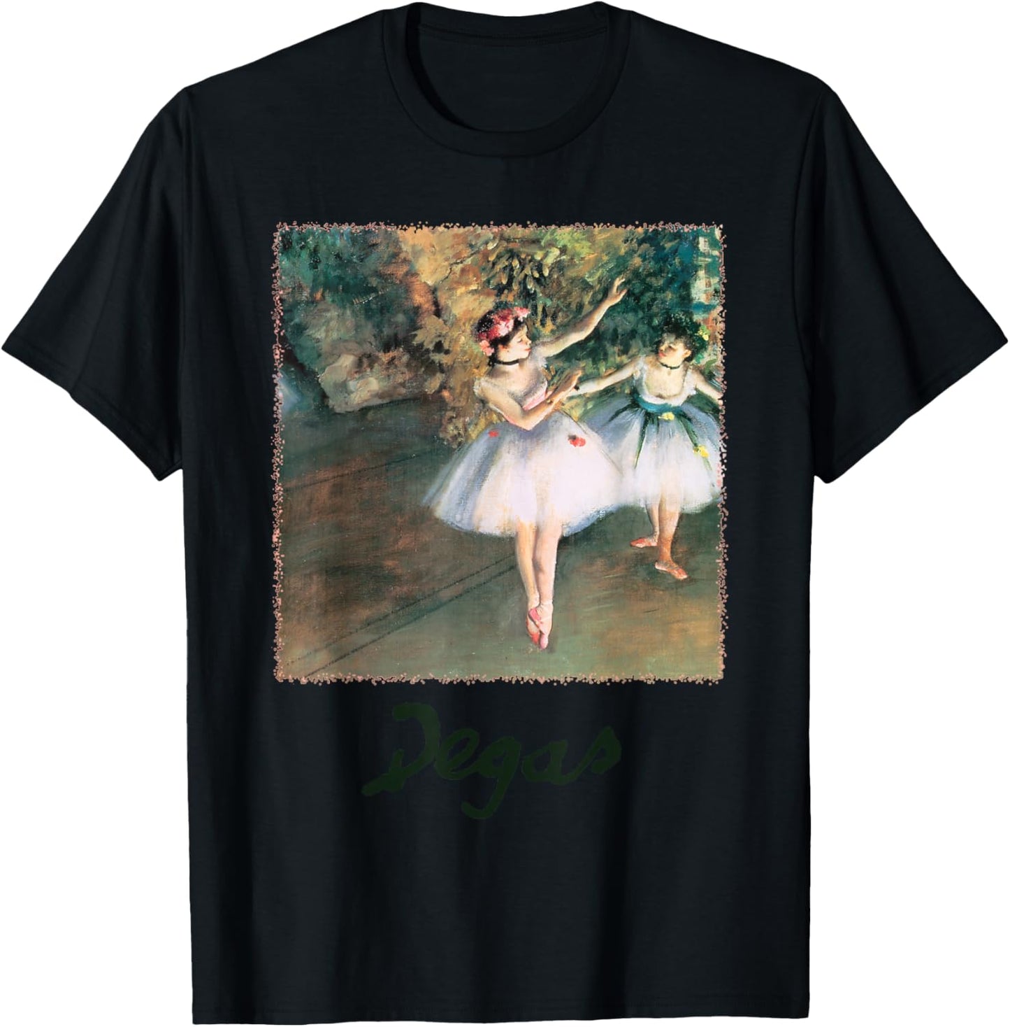 Two Dancers on a Stage by Edgar Degas, Ballerina Ballet Art T-Shirt - T-Shirt | Black