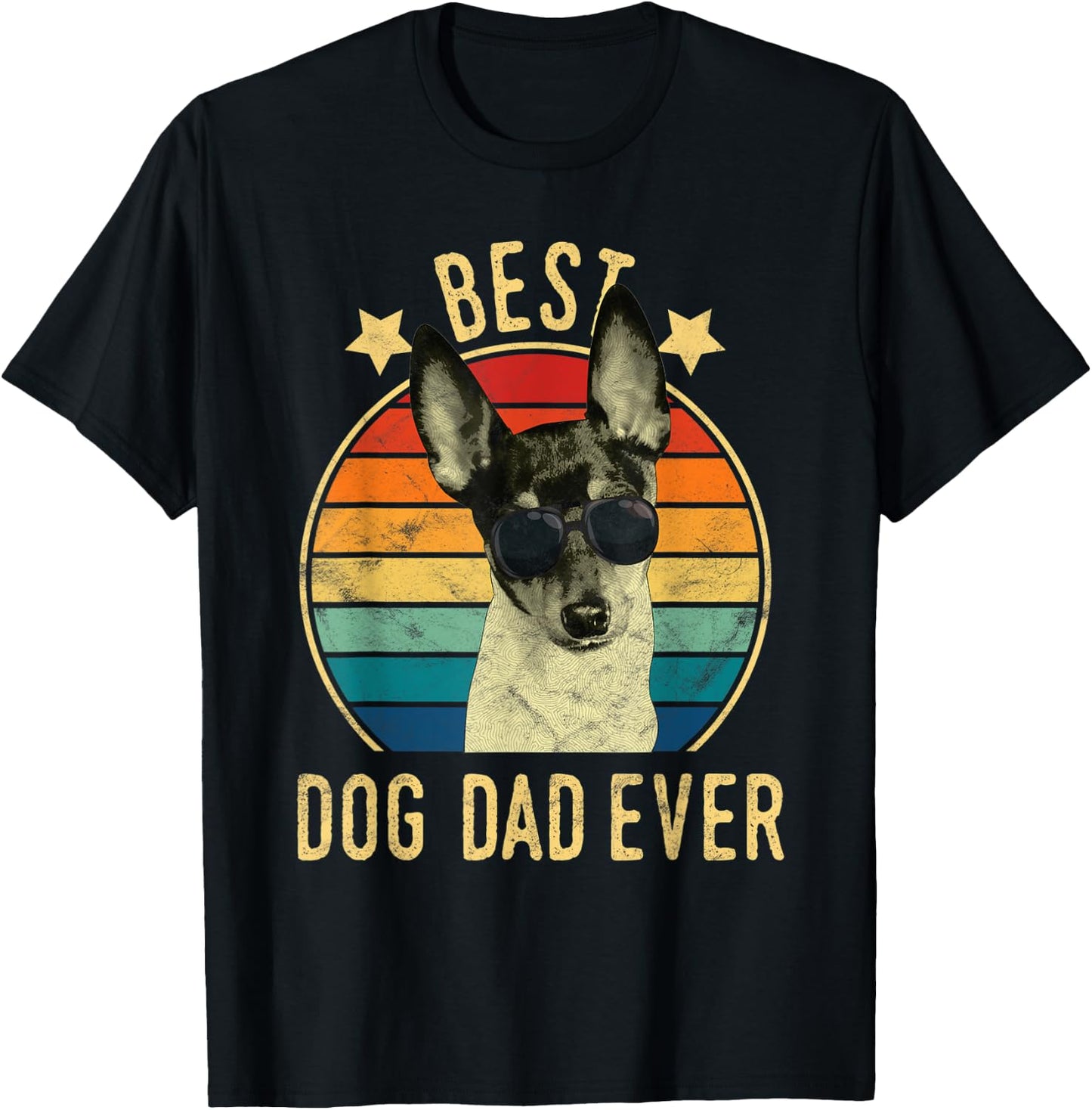 Best Dog Dad Ever Toy Fox Terrier Father's Day Gift T-Shirt - T-Shirt | Black
