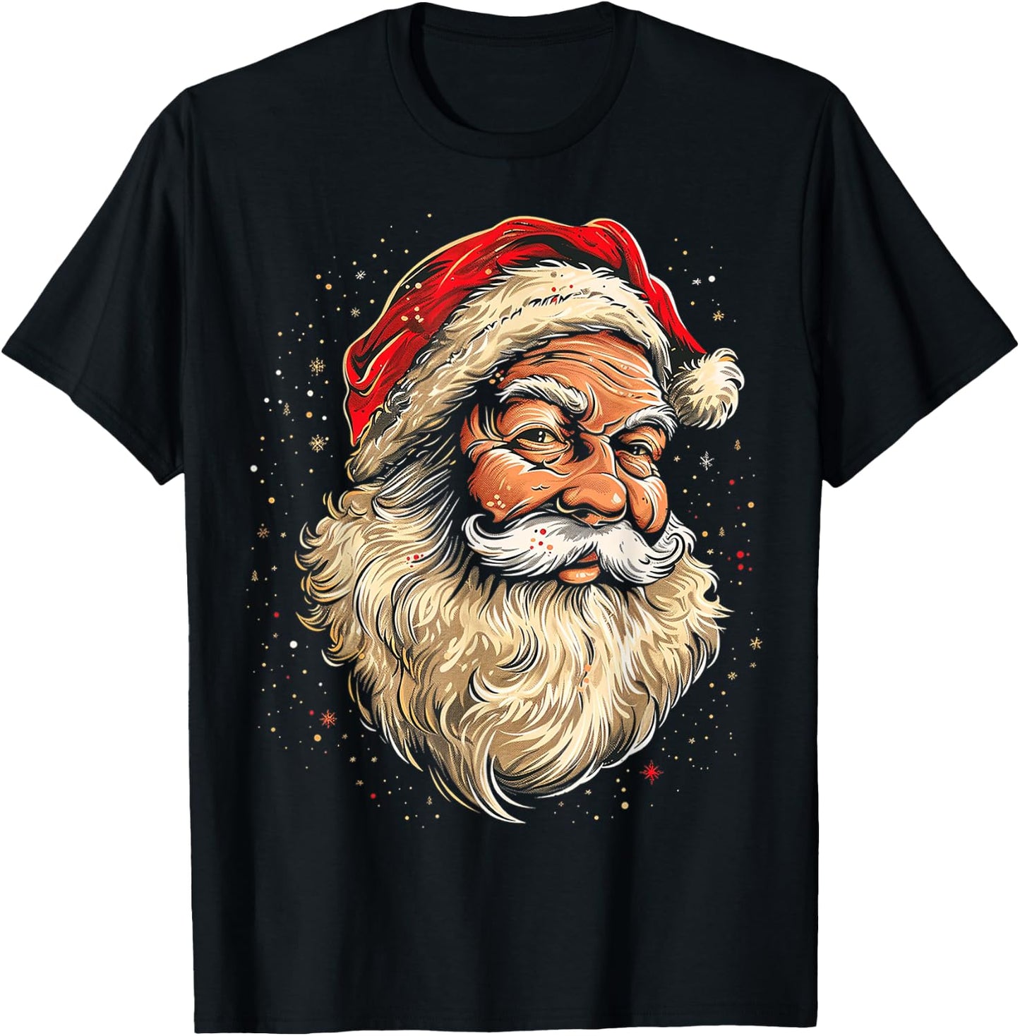 Santa Claus Christmas Graphic X-Mas Art Family Santa Claus T-Shirt - T-Shirt | Black