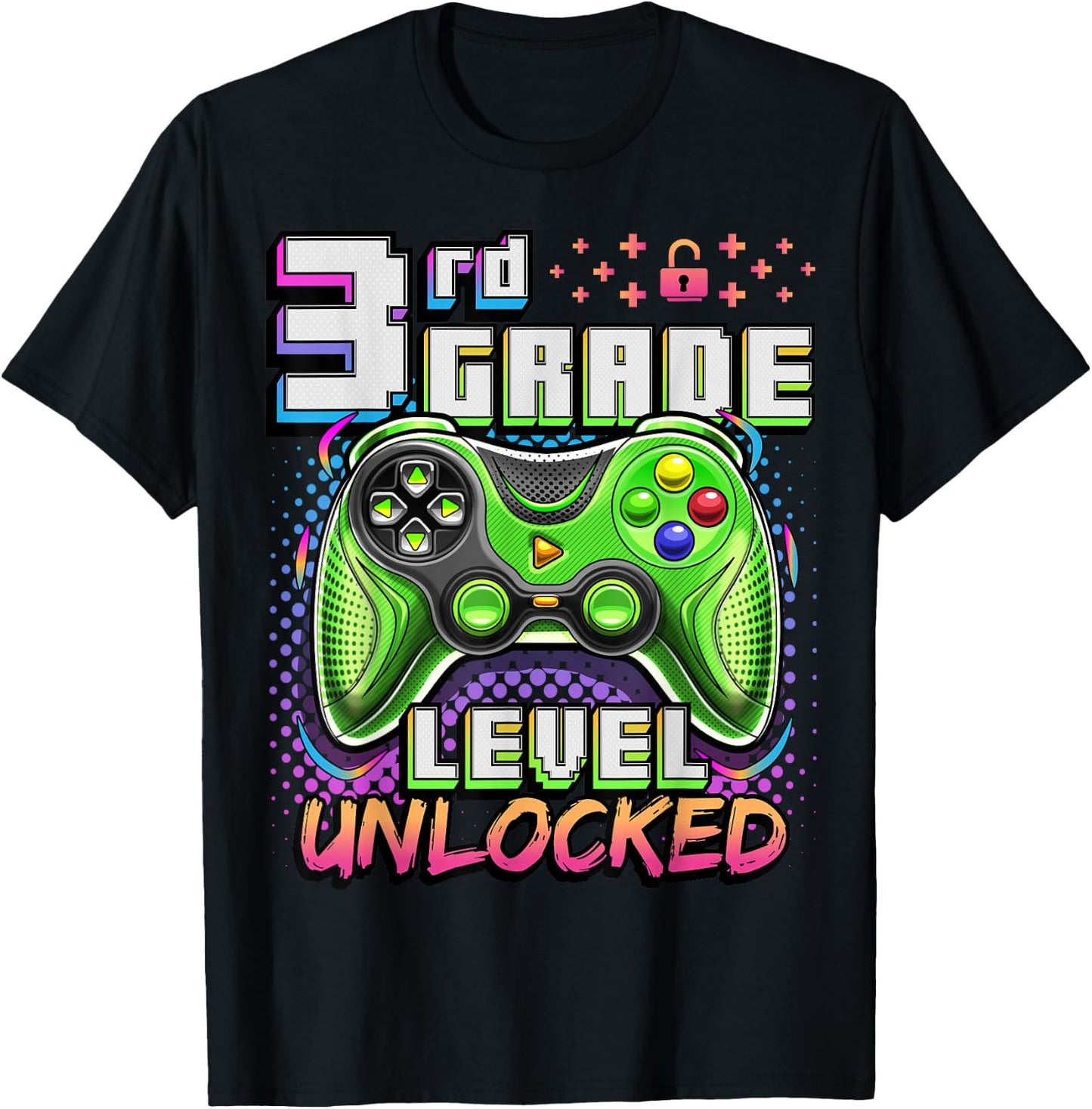 Back to School 3rd Grade Boys Gamer First Day School Level T-Shirt - T-Shirt | Black