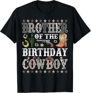 Brother Of The Birthday Cowboy Rodeo Brother T-Shirt - T-Shirt | Black