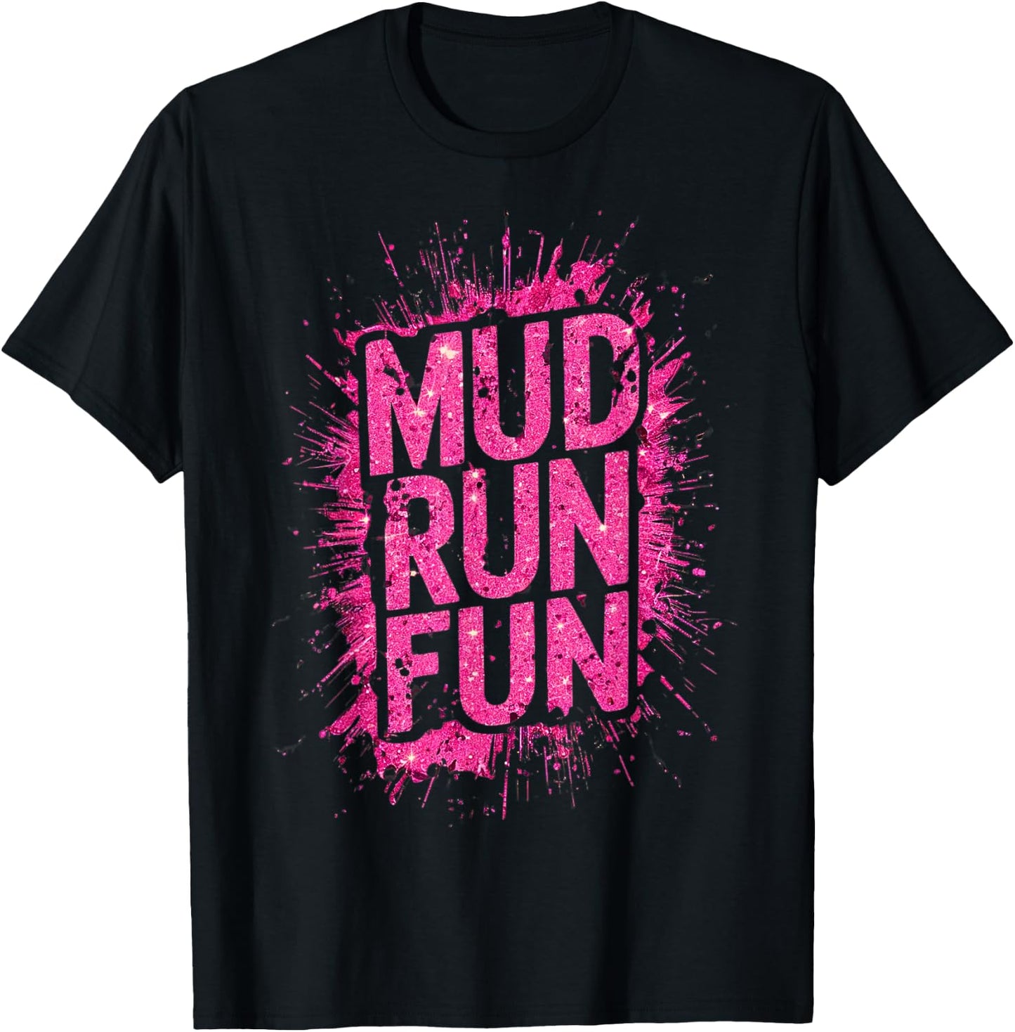 Woman Mud Run Fun Mudder Running Mudding Race Girls Team ATV T-Shirt - T-Shirt | Black