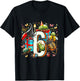 Kids 6th Birthday Bugs Insects Beetles Biology 6 Year Old T-Shirt - T-Shirt | Black