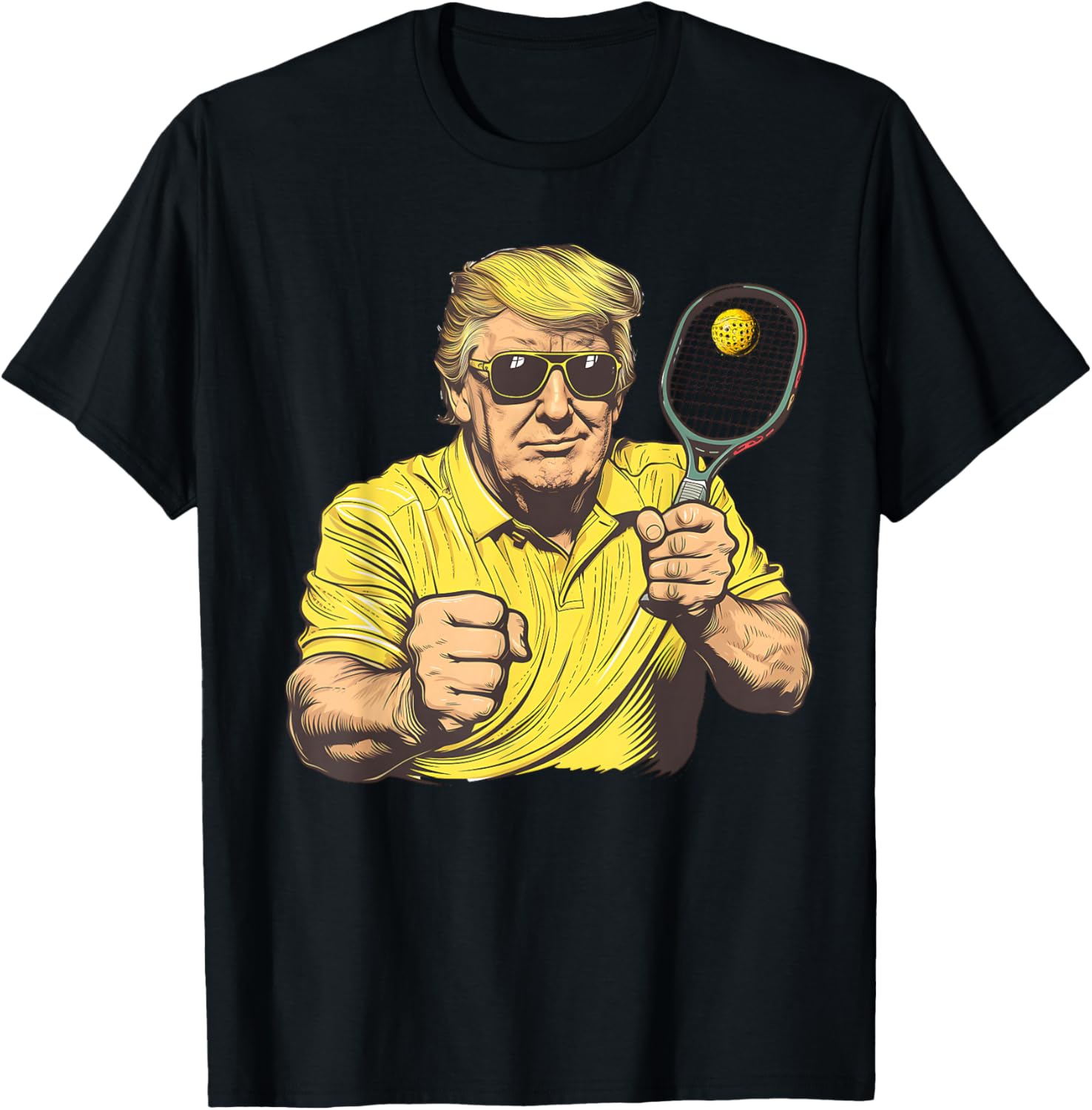 Funny Pickleball Lovers Graphics Pickle Ball Men Women Dad T-Shirt - T-Shirt | Black