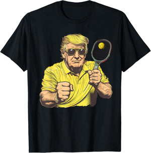 Funny Pickleball Lovers Graphics Pickle Ball Men Women Dad T-Shirt - T-Shirt | Black