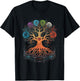 Yggdrasil Tree of Life with Moon Phases T-Shirt - T-Shirt | Black
