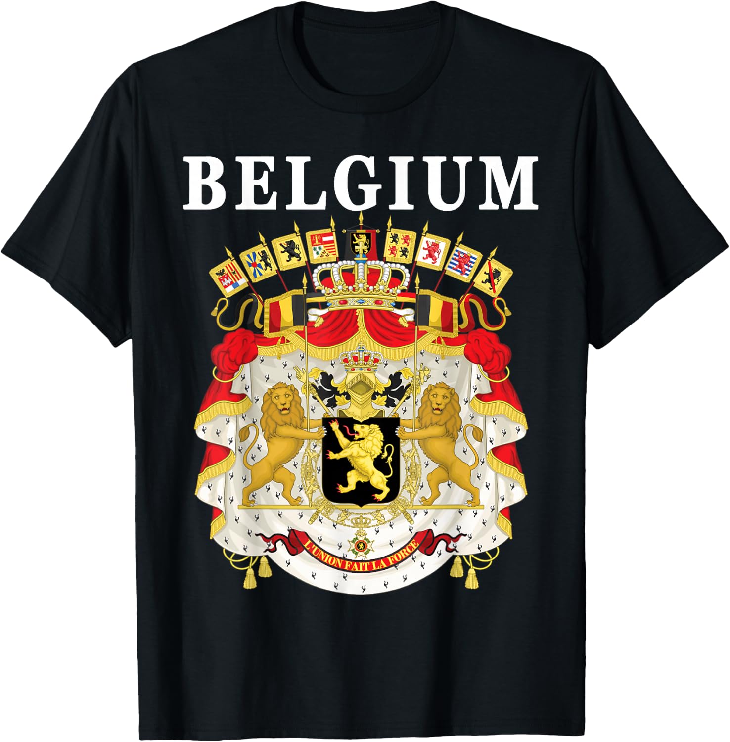 Belgium Emblem Design - National Belgian Coat of Arms T-Shirt - T-Shirt | Black