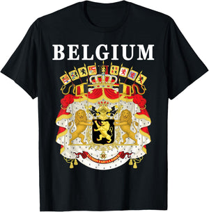 Belgium Emblem Design - National Belgian Coat of Arms T-Shirt - T-Shirt | Black