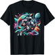 Cool Galaxy Football player Astronaut on American Football T-Shirt - T-Shirt | Black