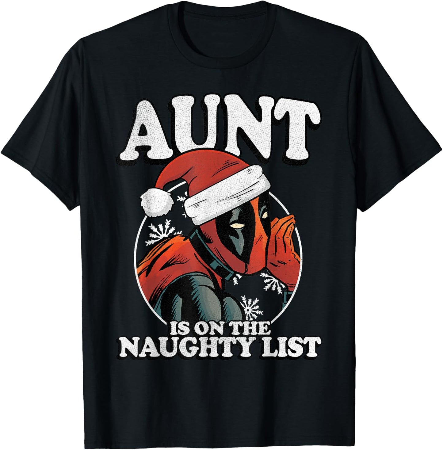 Marvel Deadpool Aunt On The Naughty List T-Shirt - T-Shirt | Black