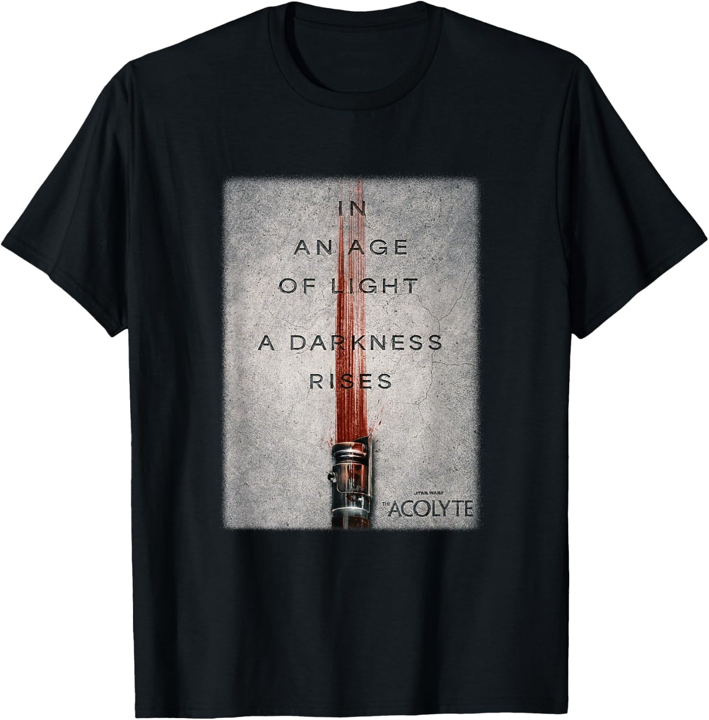 Star Wars The Acolyte Age Of Light Darkness Rises Poster T-Shirt - T-Shirt | Black