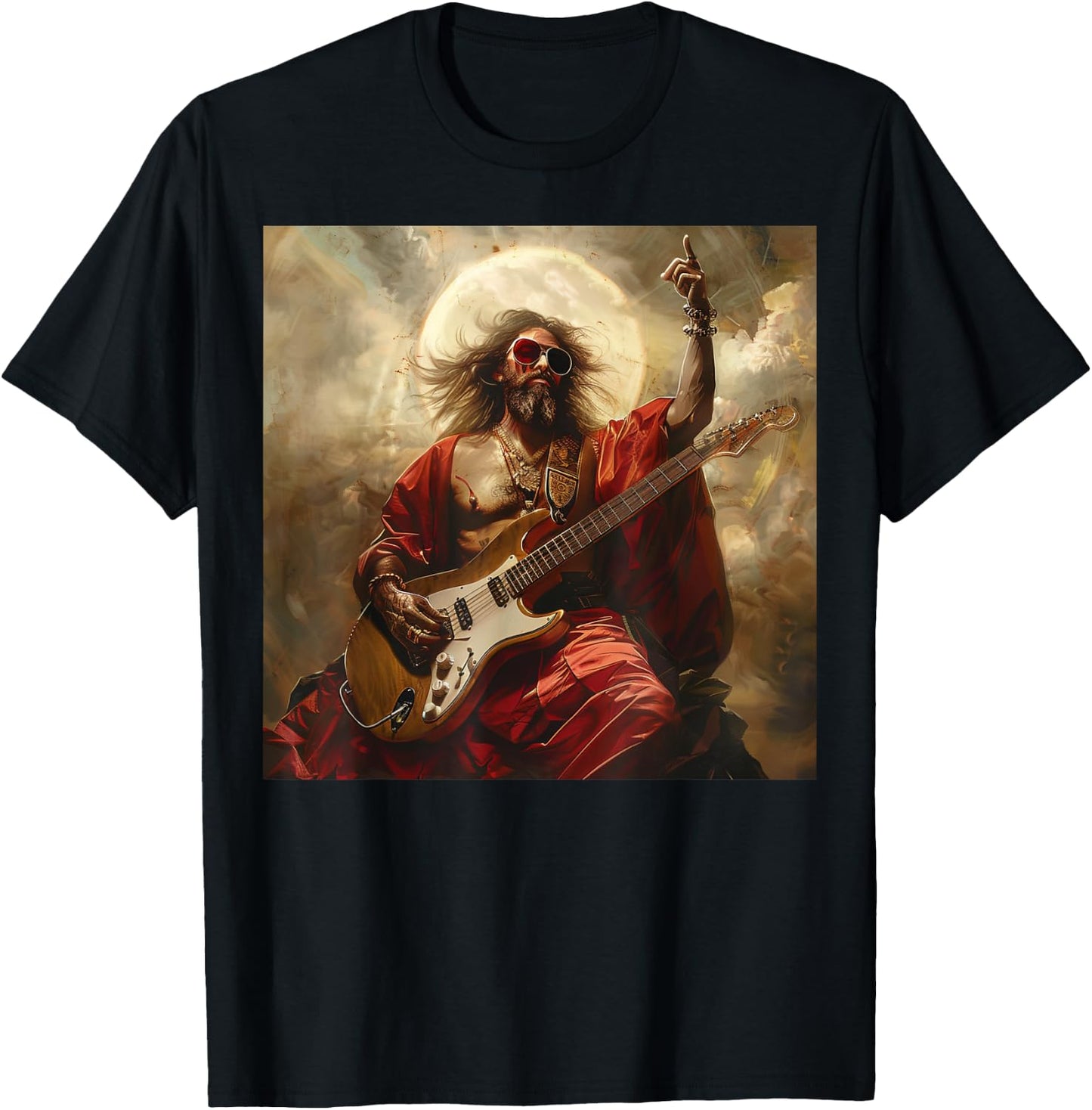 Heavy Metal Jesus Christ Guitar T-Shirt - T-Shirt | Black