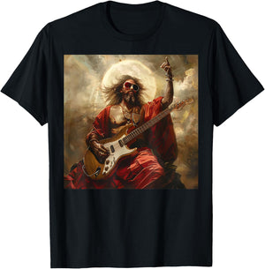 Heavy Metal Jesus Christ Guitar T-Shirt - T-Shirt | Black