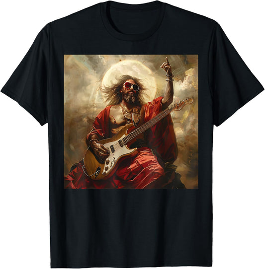 Heavy Metal Jesus Christ Guitar T-Shirt - T-Shirt | Black