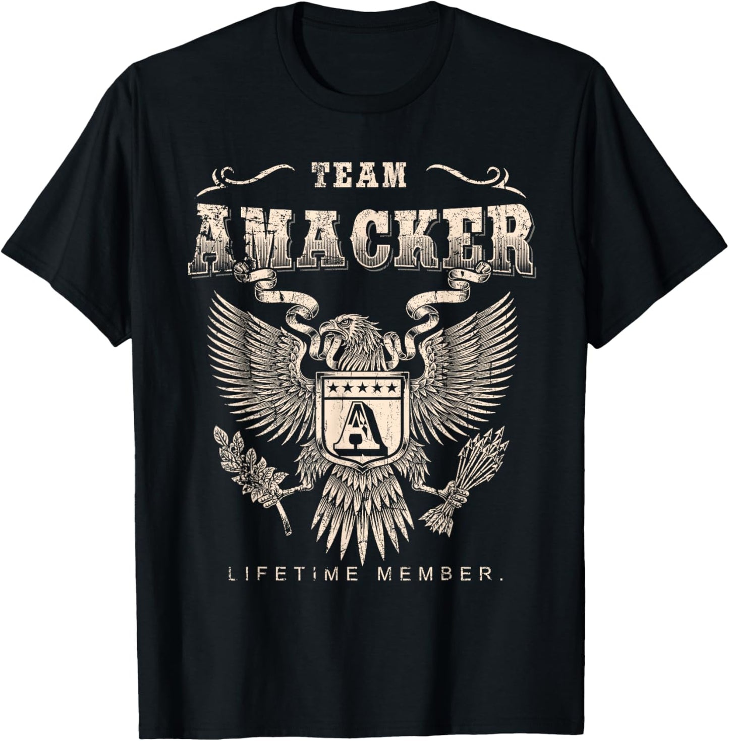 Team Amacker Lifetime Member - Amacker Name T-Shirt - T-Shirt | Black