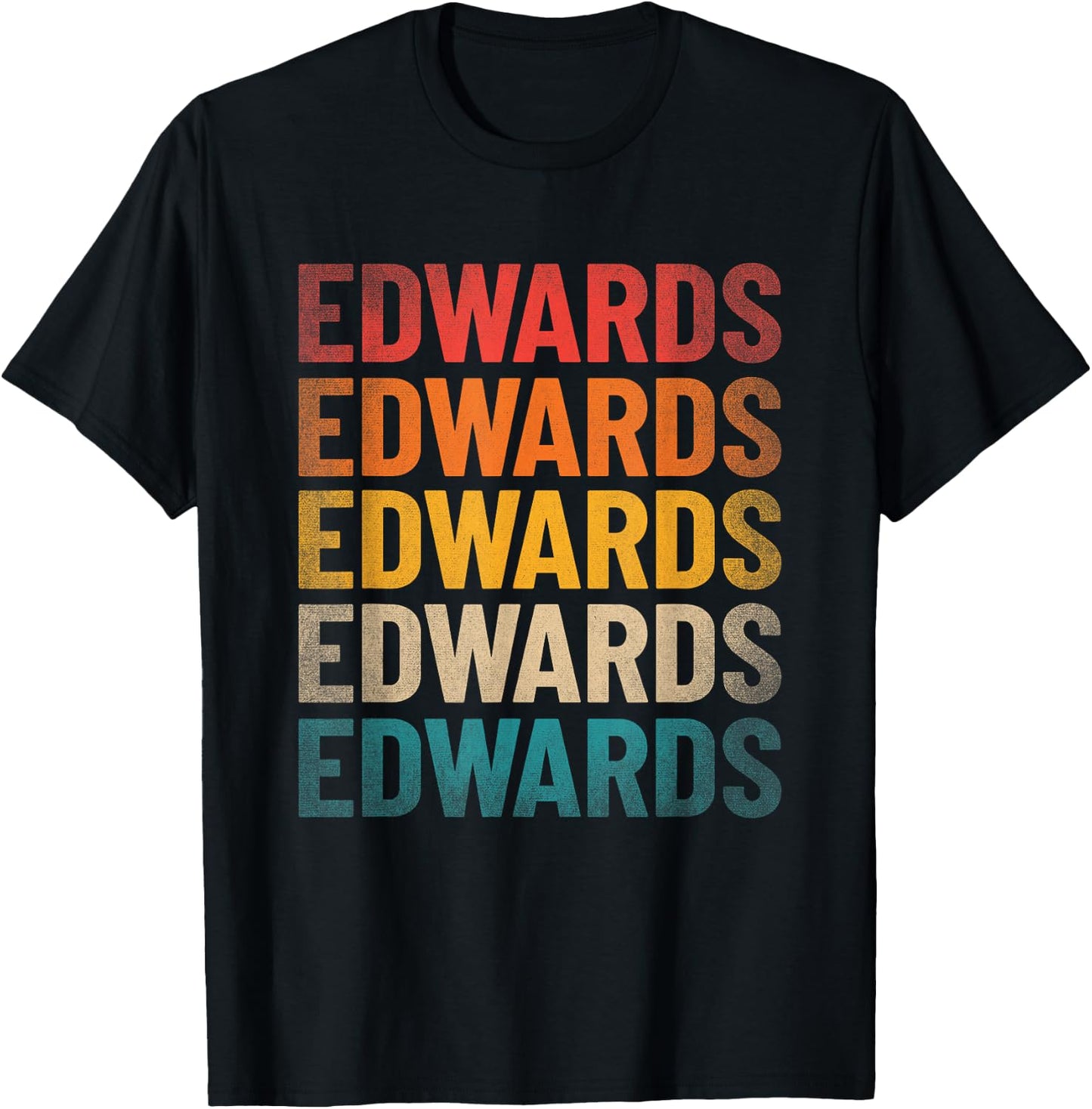 Edwards Last Name Shirt Vintage Edwards Name T-Shirt - T-Shirt | Black