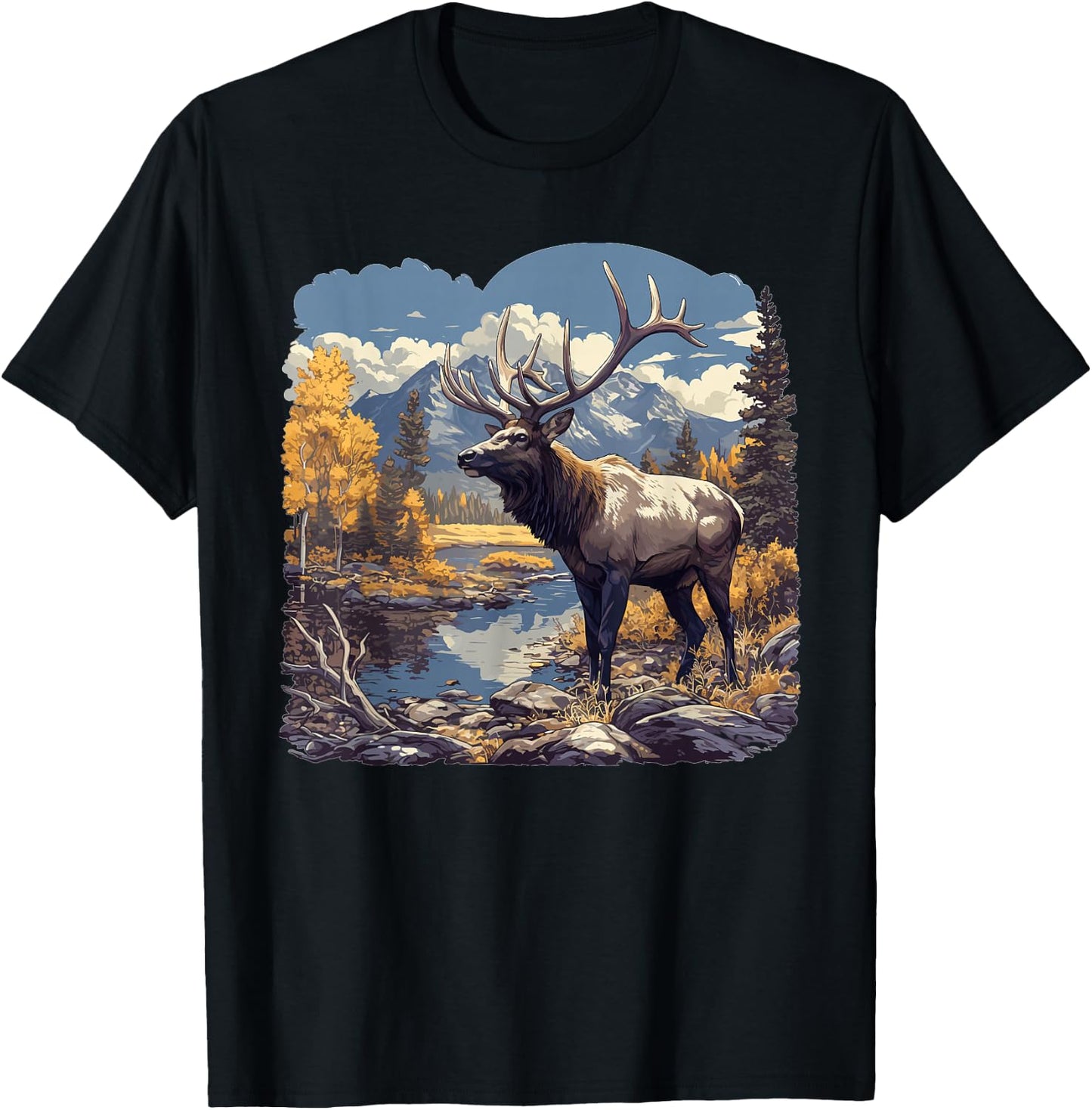 Elks Elk T-Shirt - T-Shirt | Black