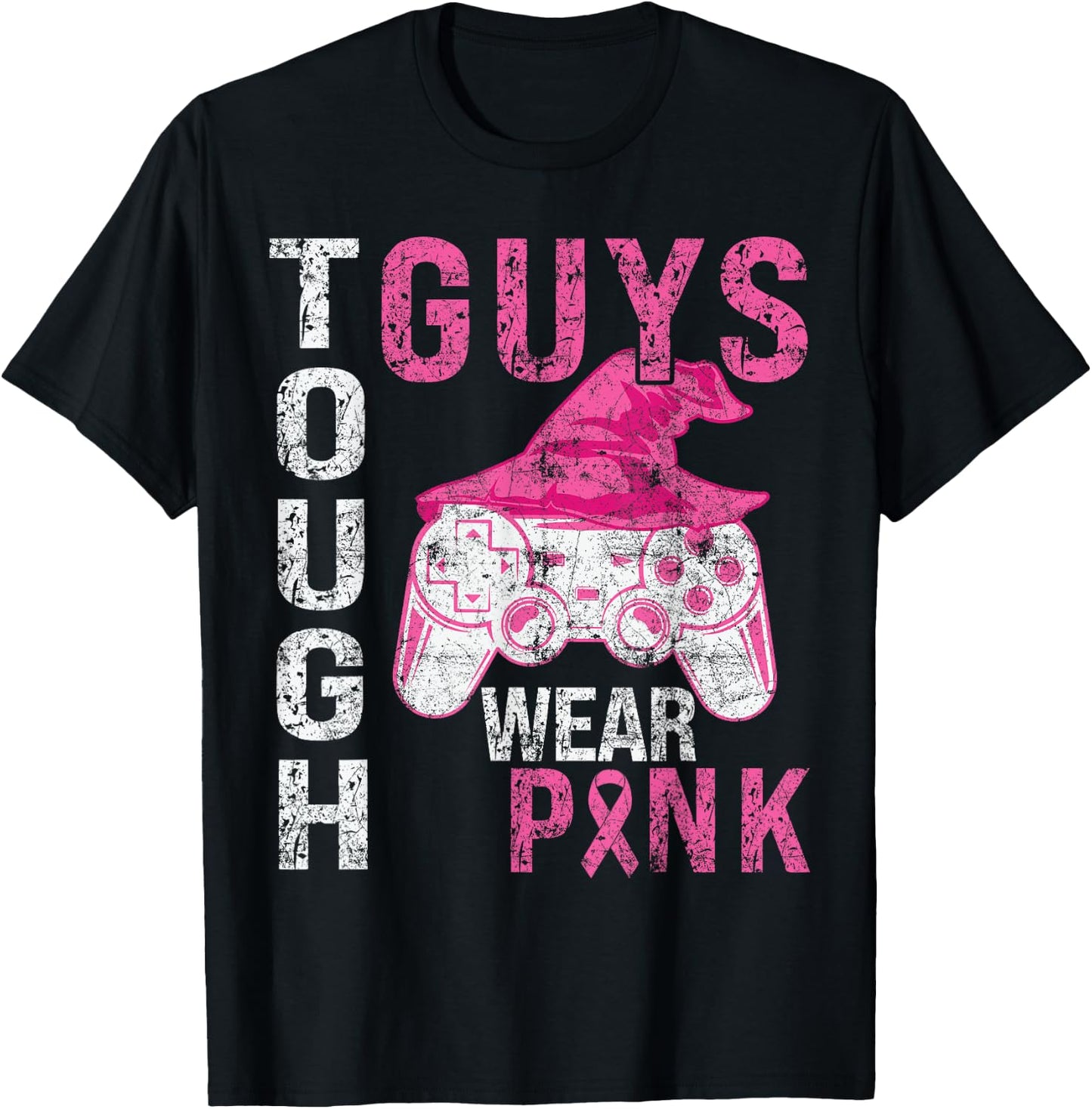 Tough Guys Wear Pink Cool Pink Gaming lover Boys Youth men T-Shirt - T-Shirt | Black