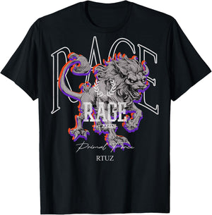 Cool Y2K Back Print Streetwear Fashion Women Men Retro Lion T-Shirt - T-Shirt | Black