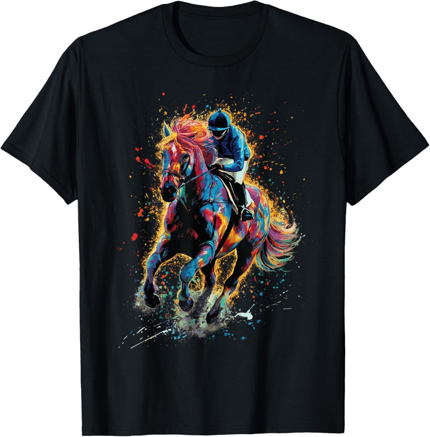 Horse Lover Woman Racing For Horse Racing Jockey Woman T-Shirt - T-Shirt | Black