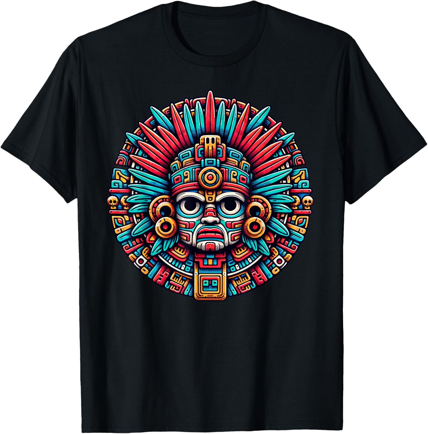 Aztec Mythological God and king of Mictlan Apparel Mictlantecuhtli Aztec God And Ancient Aztecs Mythology T-Shirt - T-Shirt | Black