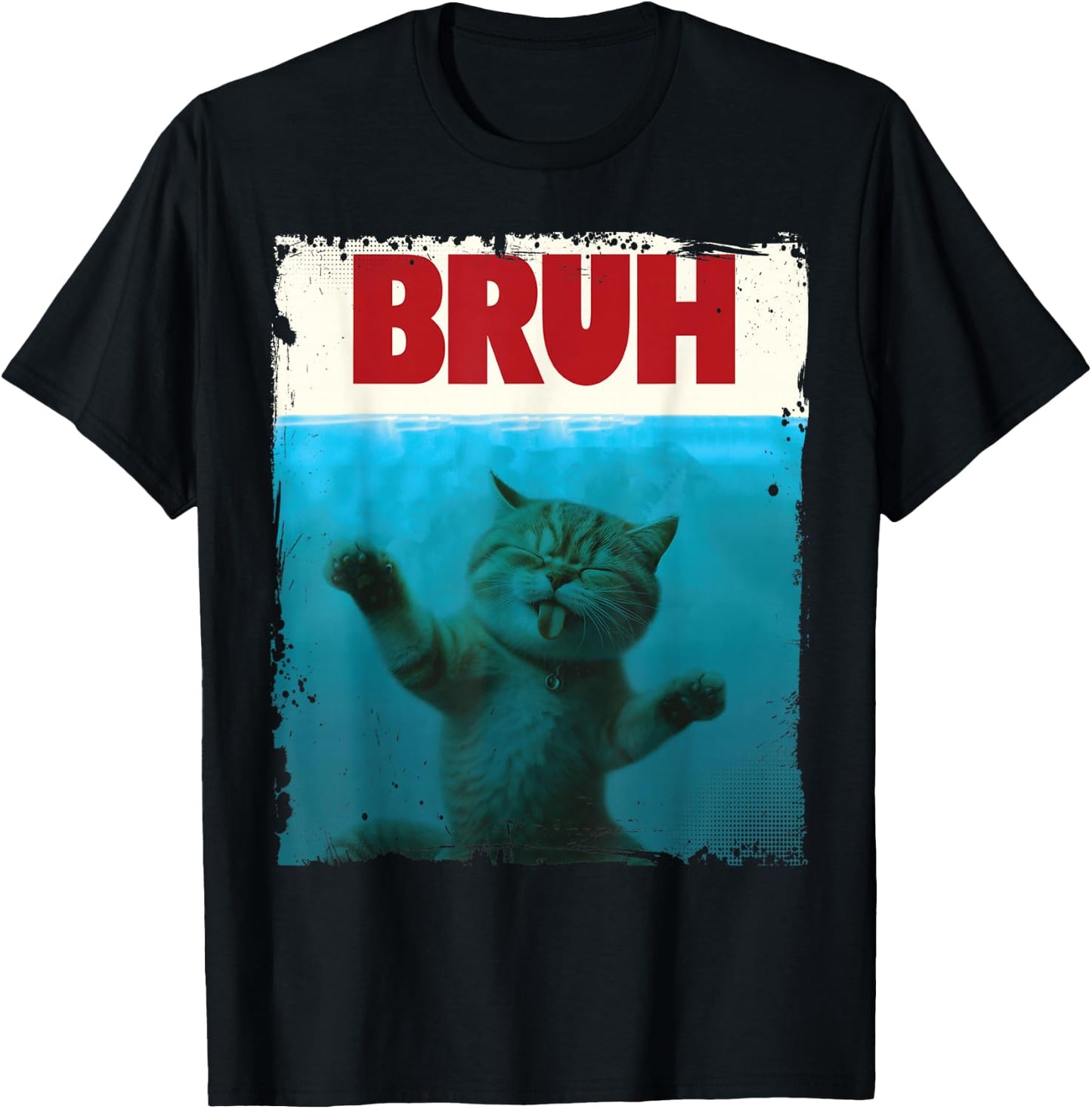 Chill Cat Bruh Brother Funny For Cat Lover Cat Mom Cat Dad T-Shirt - T-Shirt | Black