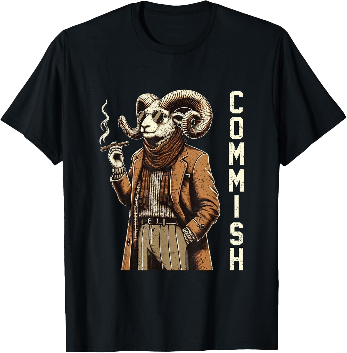 Fantasy Football Commissioner Funny Draft Goat Commish T-Shirt - T-Shirt | Black