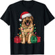 Xmas Lighting Santa Hat Anatolian Shepherd Dog Christmas Women Kids T-Shirt - T-Shirt | Black