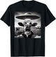 Funny Cow Abduction by UFO Selfie - Hilarious Alien Meme T-Shirt - T-Shirt | Black