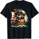 Funny Pirate Cat Adventure Halloween Cat Lover Men Women T-Shirt - T-Shirt | Black