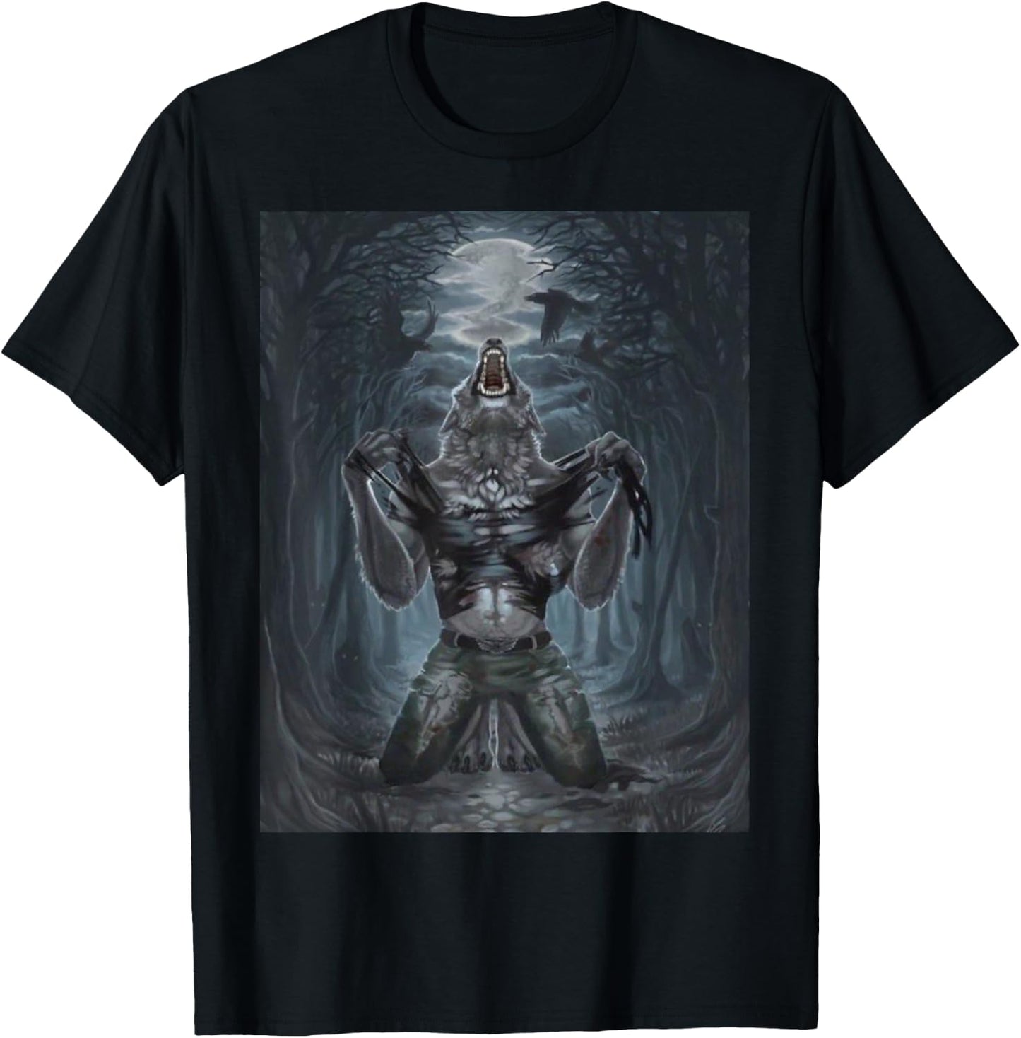 Werewolf Ripping Off Meme T-Shirt - T-Shirt | Black