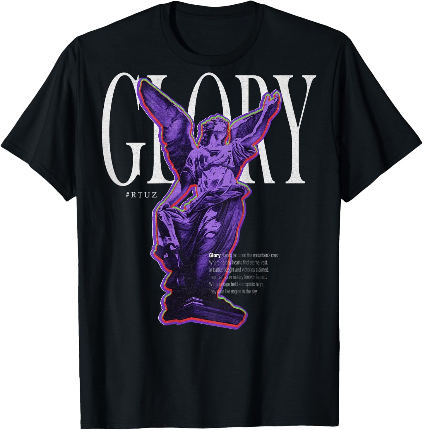 Modern hip hop vintage Angel urban back print streetwear , Small T-Shirt - T-Shirt | Black