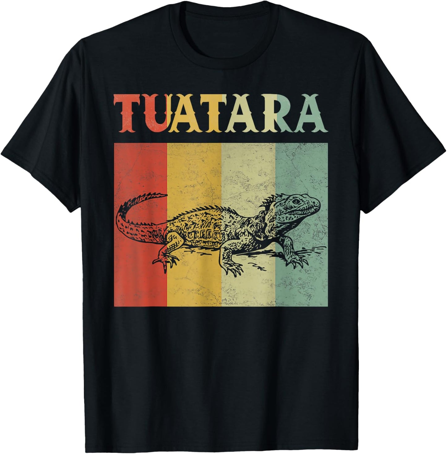 Retro Animal Lovers Tuatara Vintage Tuataras graphic T-Shirt - T-Shirt | Black