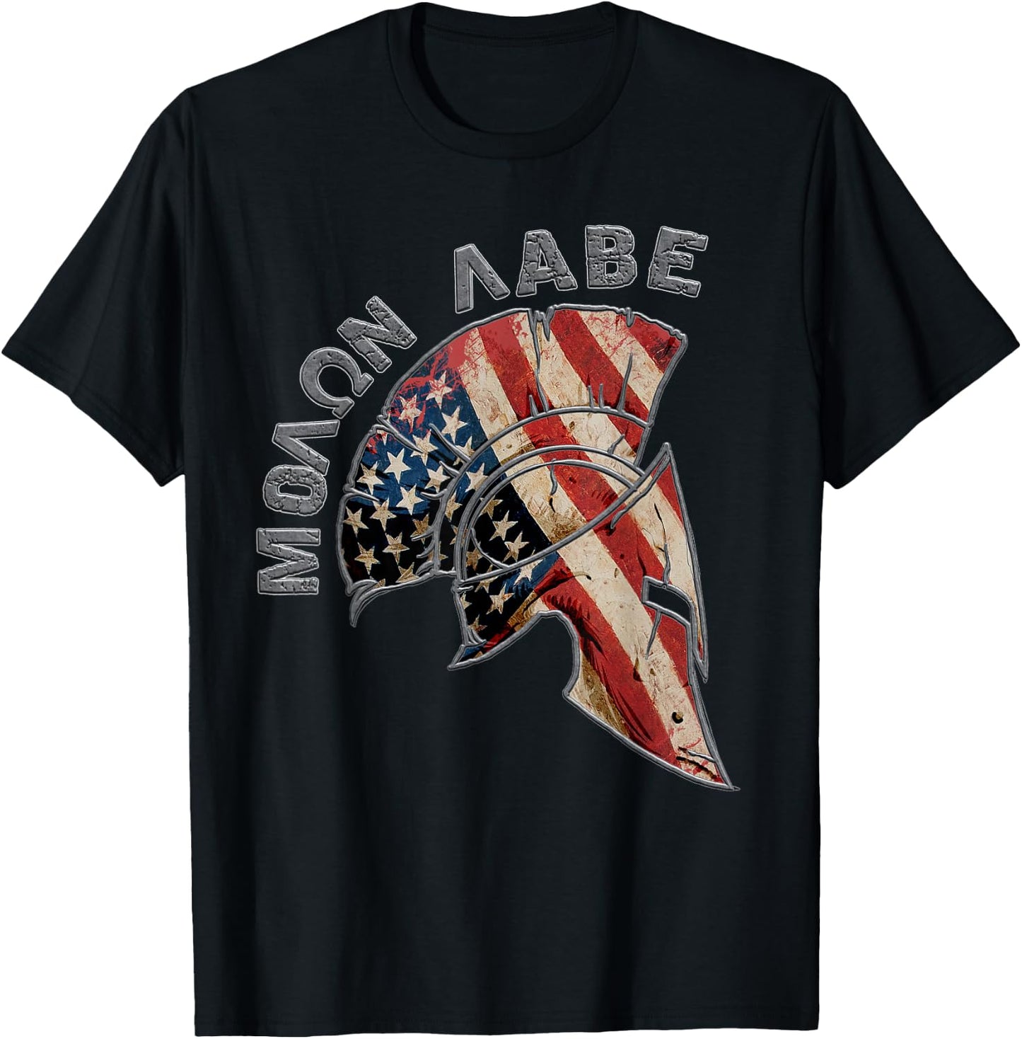 Spartan Patriotic Molon Labe USA American Spartan Greek T-Shirt - T-Shirt | Black