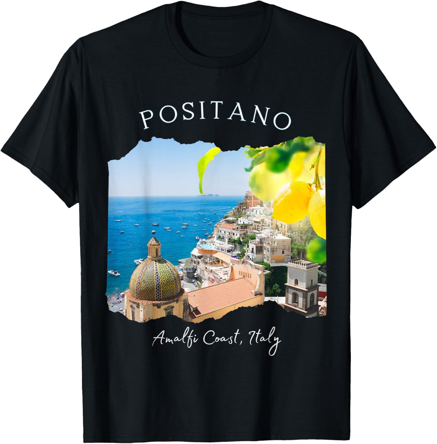 Positano Italy European Vacation Lemons Women Souvenir T-Shirt - T-Shirt | Black
