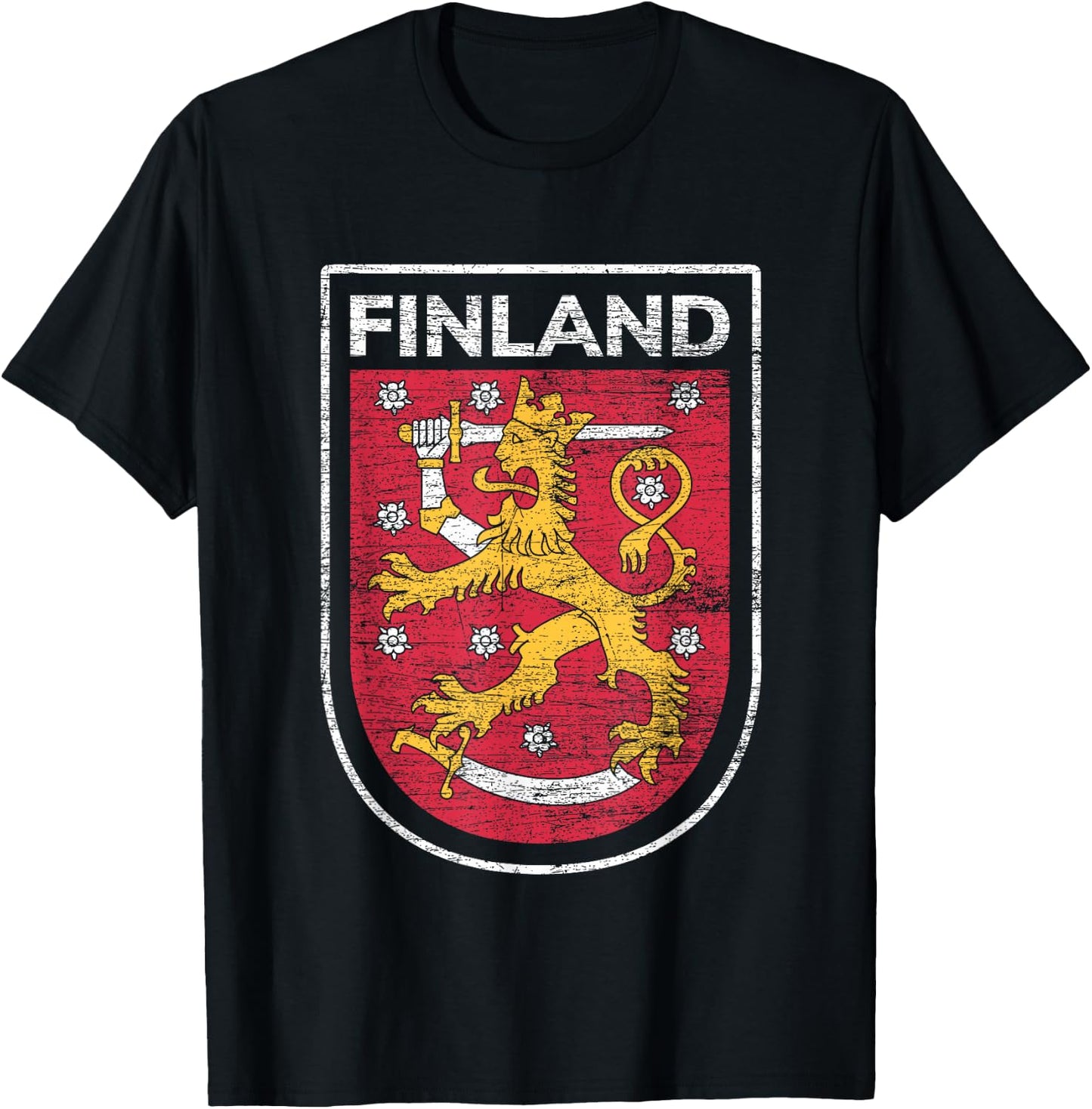 Scandinavia Helsinki & Finland Gifts Finland Western Black Small Short Sleeve Classic Fit Lightweight Lace Embellishment T-Shirt - T-Shirt | Black