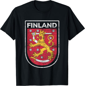 Scandinavia Helsinki & Finland Gifts Finland Western Black Small Short Sleeve Classic Fit Lightweight Lace Embellishment T-Shirt - T-Shirt | Black