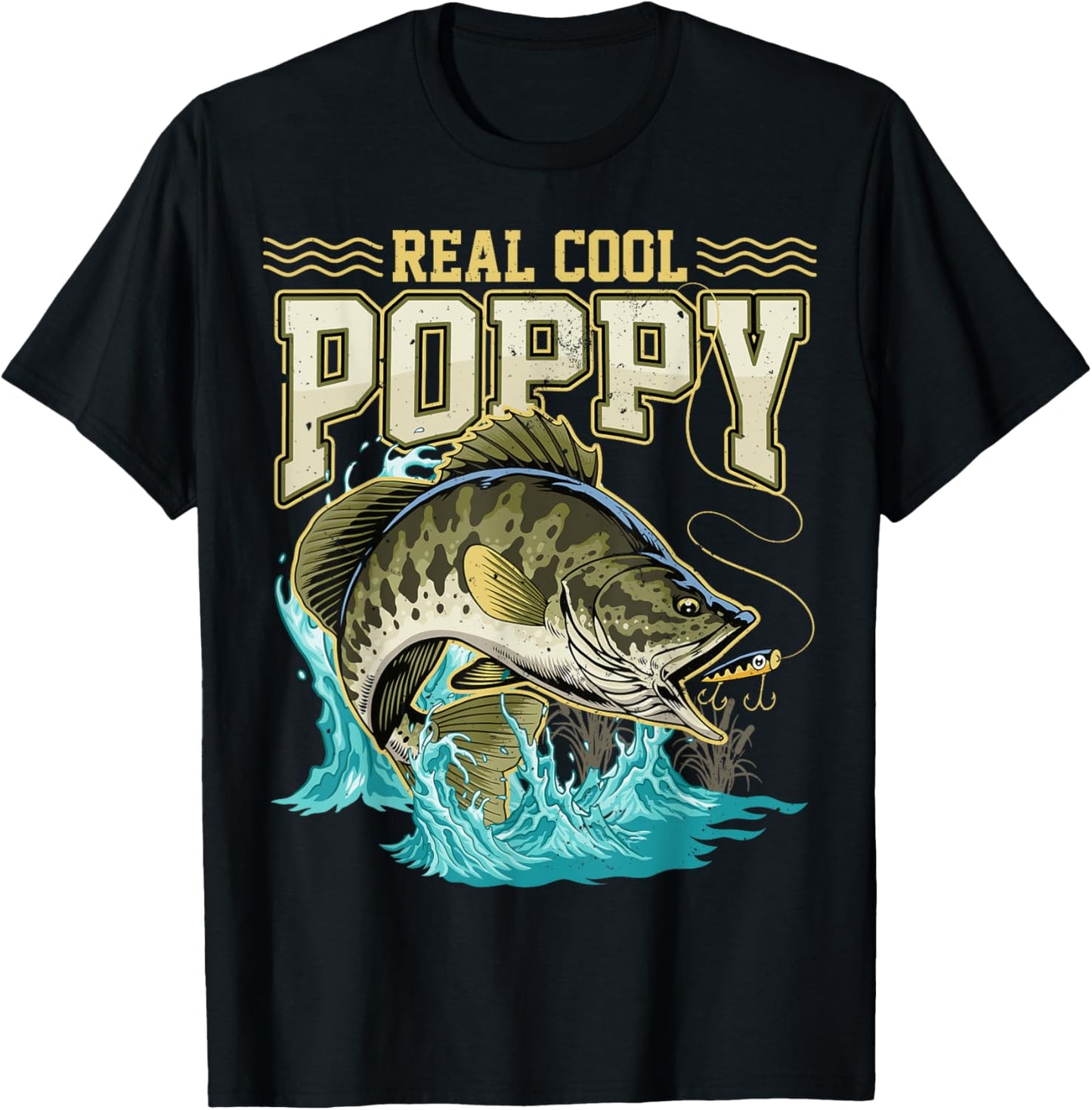 Reel Cool Poppy Fishing Gifts Poppy Father's Day T-Shirt - T-Shirt | Black
