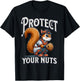 Protect Your Nuts Funny Squirrel Catcher Baseball T-Shirt - T-Shirt | Black