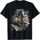 Patriotic Horse American Flag Horseback Riding Western Farm T-Shirt - T-Shirt | Black