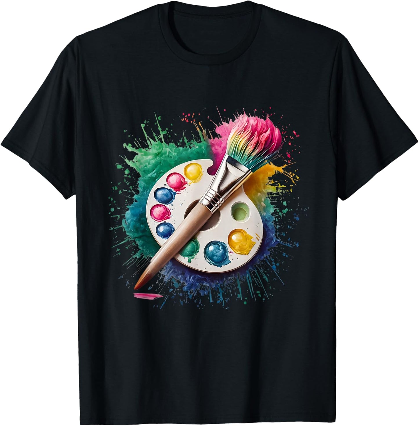 Paint Men Women Colourful Watercolour T-Shirt - T-Shirt | Black