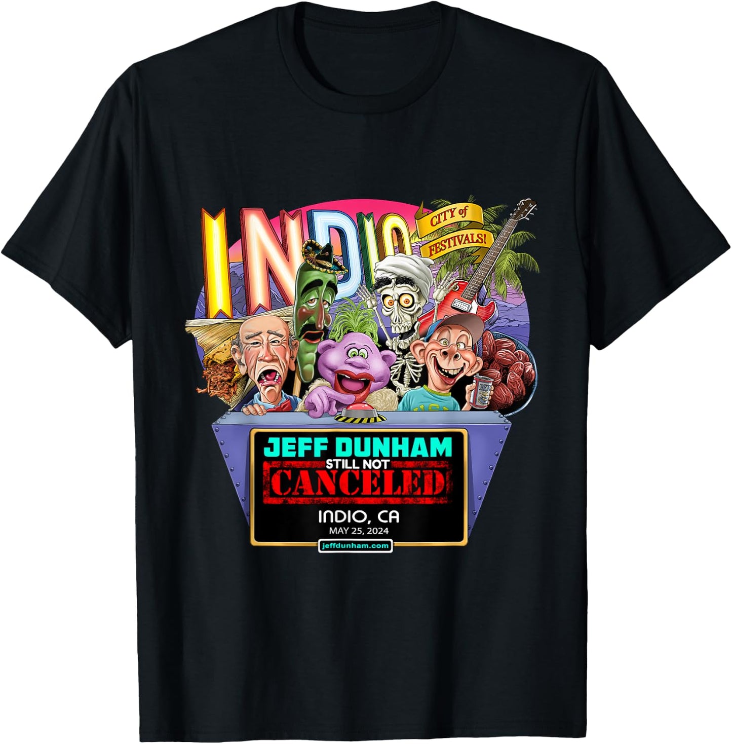 Jeff Dunham Indio, CA (2024) T-Shirt - T-Shirt | Black