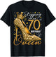 70 Year Old Gifts High Heels Stepping Into My 70th Birthday T-Shirt - T-Shirt | Black
