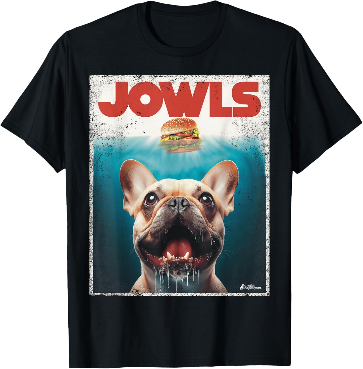 Funny Tan Frenchie Jowls, Fawn French Bulldog Mom Top, Dad T-Shirt - T-Shirt | Black