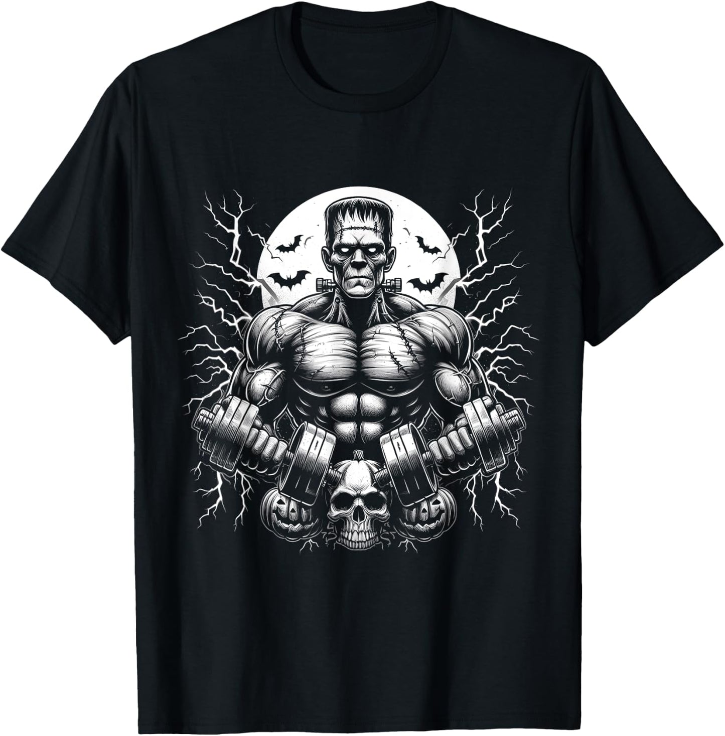 Frankenstein Monster Halloween Gym Workout T-Shirt - T-Shirt | Black