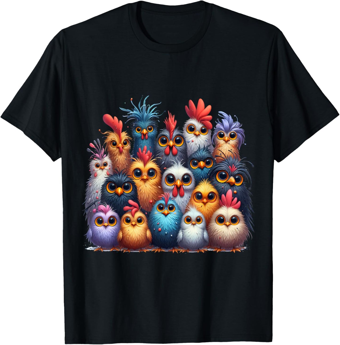 Photo Family Chickens T-Shirt - T-Shirt | Black