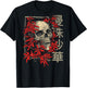 Red Spider Lily Flower Japanese Skull Otaku Backprinted T-Shirt - T-Shirt | Black