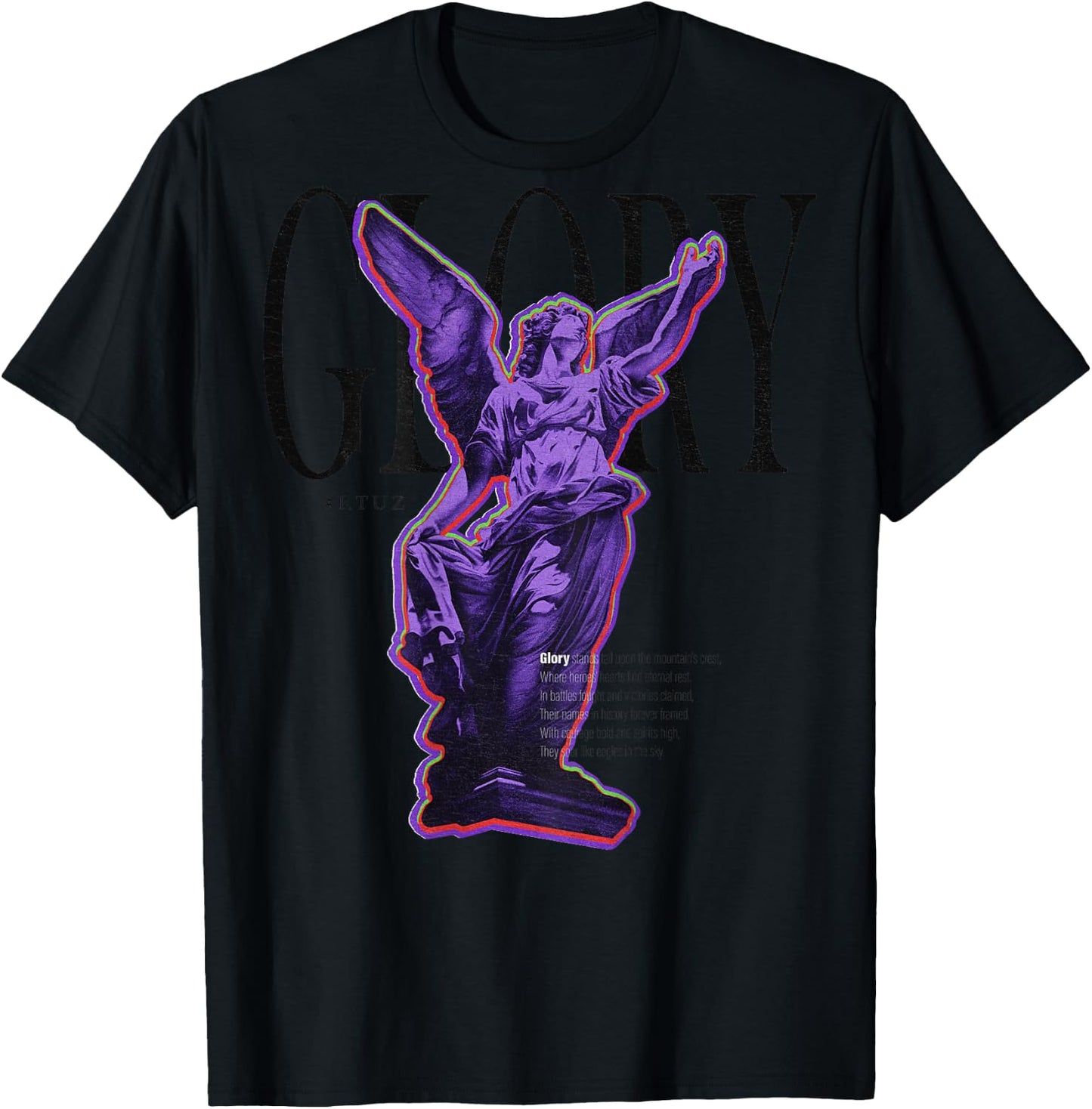 Back Print Y2K Aesthetic Streetwear Fashion Women Men Angel T-Shirt - T-Shirt | Black
