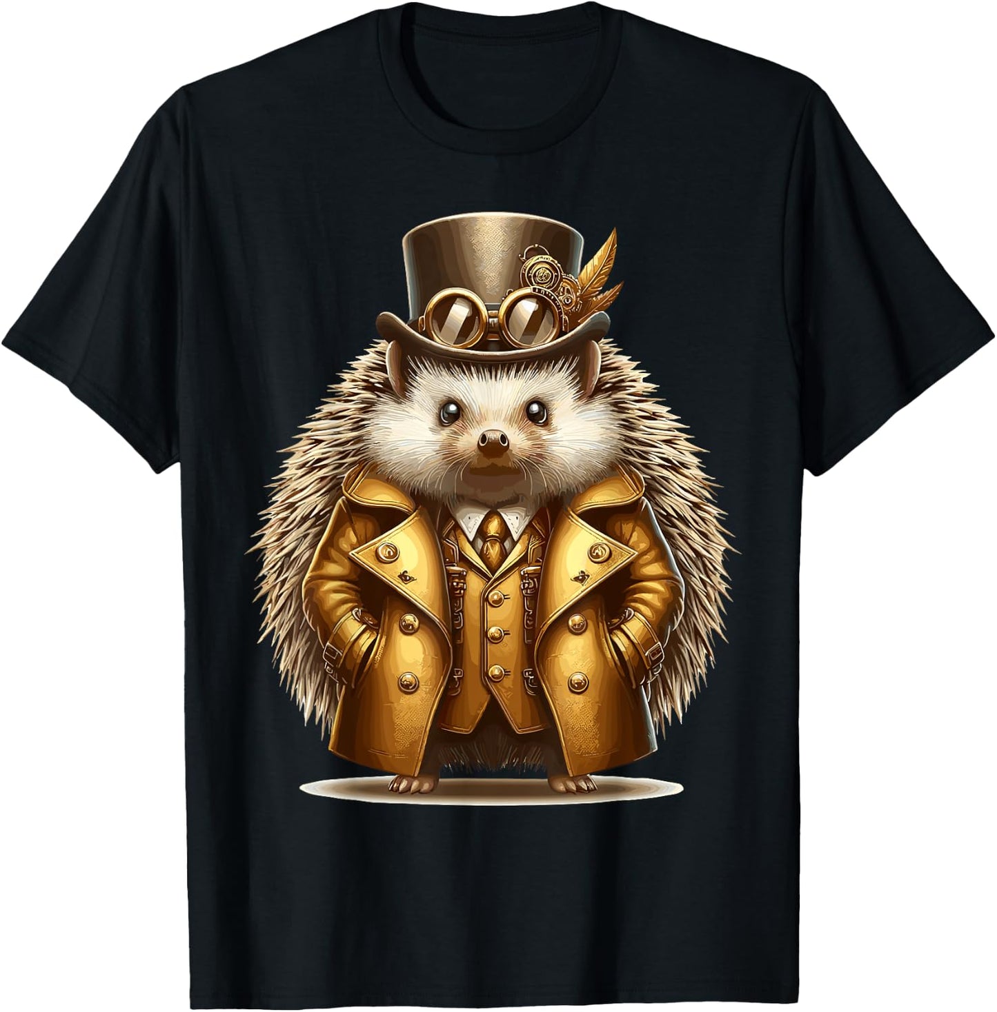 Steampunk Hedgehog Victorian Steampunk Animal T-Shirt - T-Shirt | Black