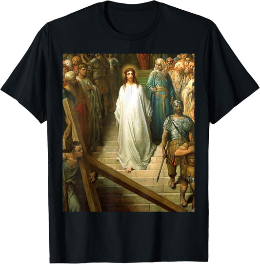 Christ leaving the Praetorium Painting by Gustave Dore T-Shirt - T-Shirt | Black